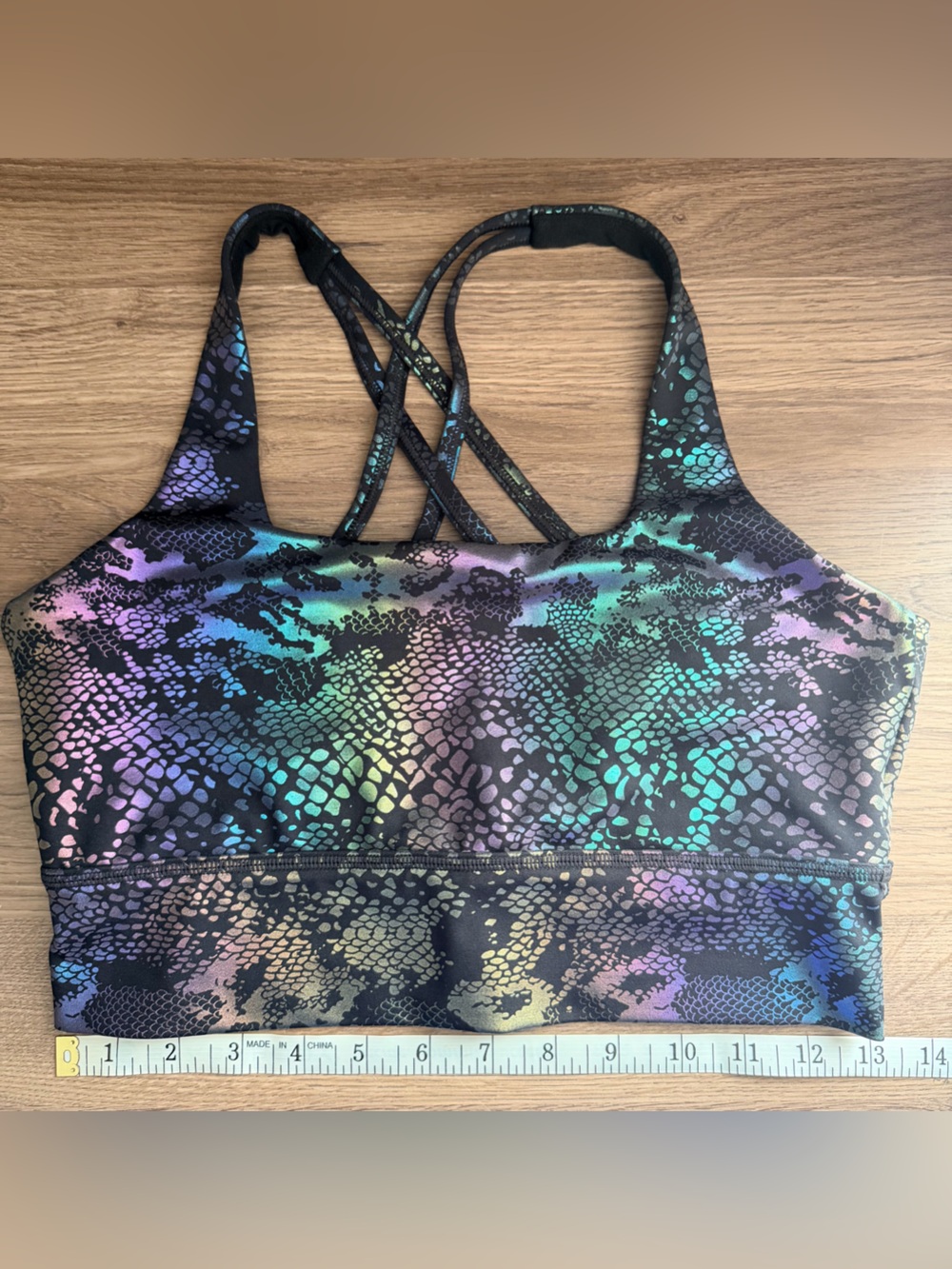 Constantly Varied Gear CVG “Glisten Here” Black Workout Sports Bra, Medium - Picture 5 of 7